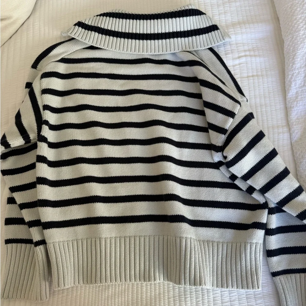 Zara Black and White Striped Sweater - Picture 2 of 3